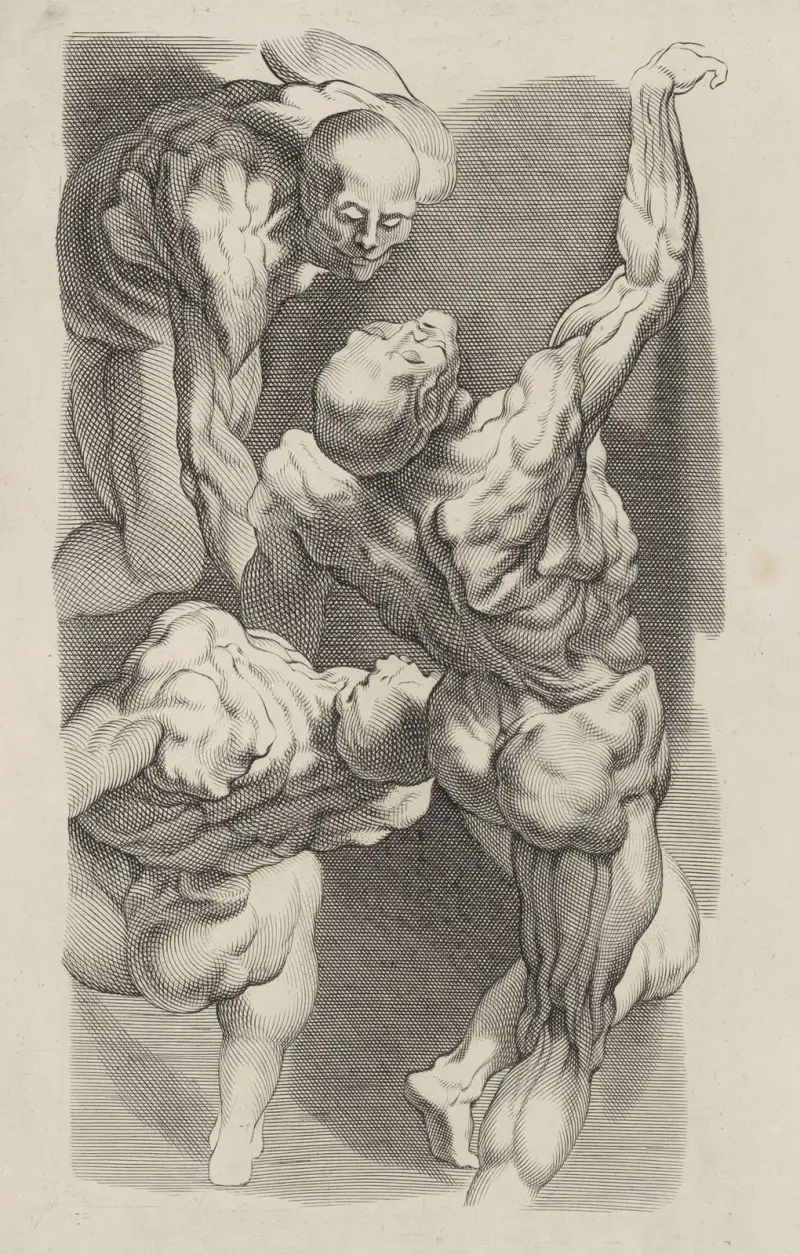 Study of Three Naked Men av Peter Paul Rubens