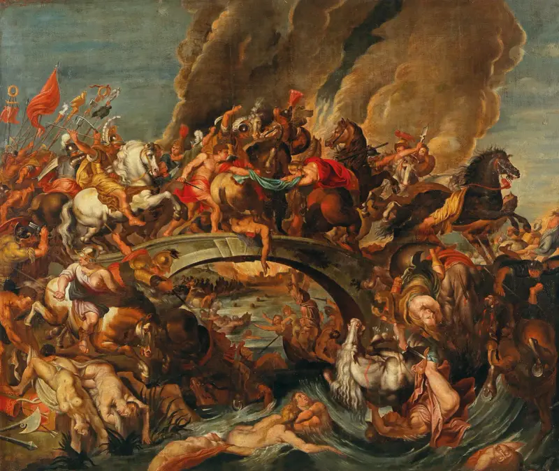 The Battle Of The Amazons av Follower of Peter Paul Rubens