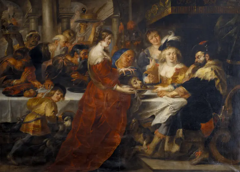 The Feast of Herod. Salome Bringing the Head of St John the Baptist on a Charger av Peter Paul Rubens