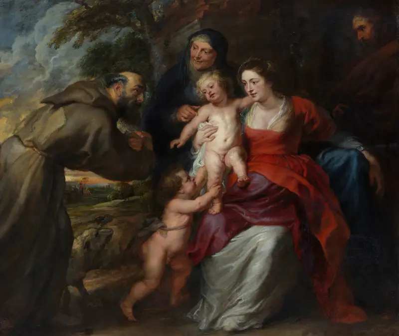 The Holy Family with Saints Francis and Anne and the Infant Saint John the Baptist av Peter Paul Rubens