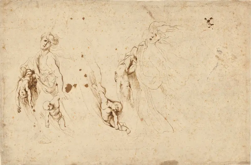 Three Sketches for Medea and Her Children av Peter Paul Rubens