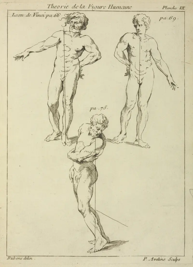 Three studies of male figures av Peter Paul Rubens