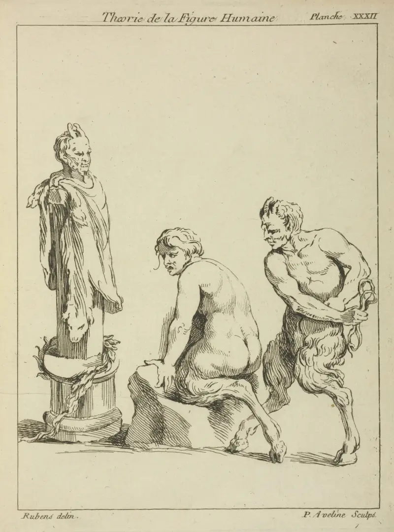 Two satyrs, and the head of a satyr av Peter Paul Rubens