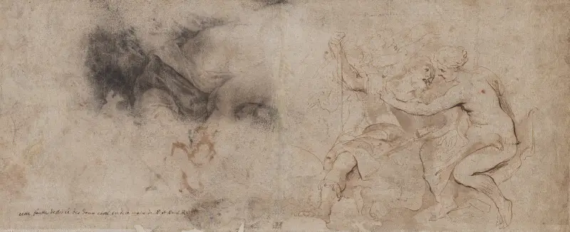 Wenus rozbrajająca Marsa, studium draperii, Peter Paul Rubens