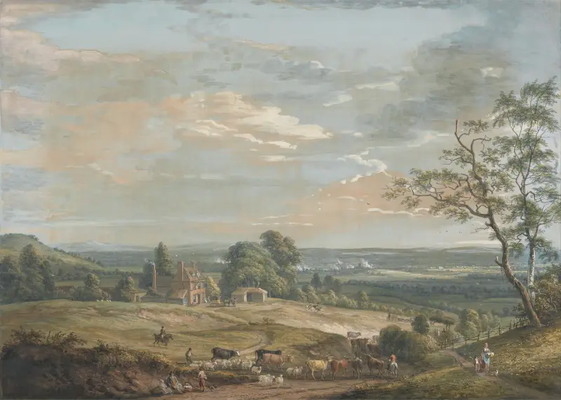Fernblick auf Maidstone vom Lower Bell Inn, Boxley Hill von Paul Sandby