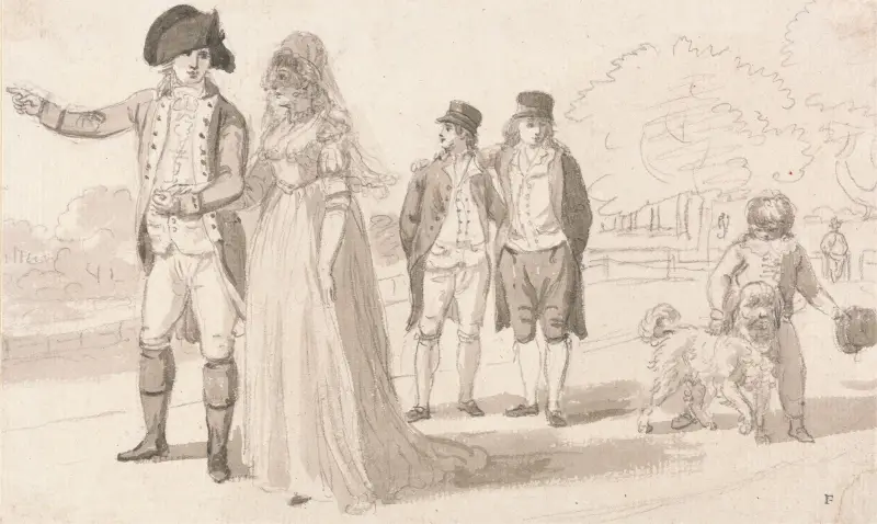 En familj i Hyde Park av Paul Sandby