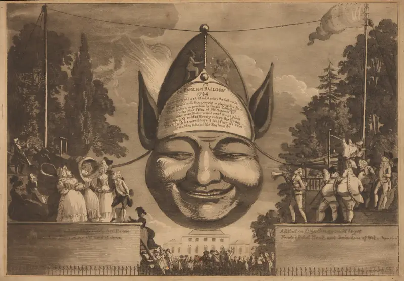 An English balloon 1784 av Paul Sandby