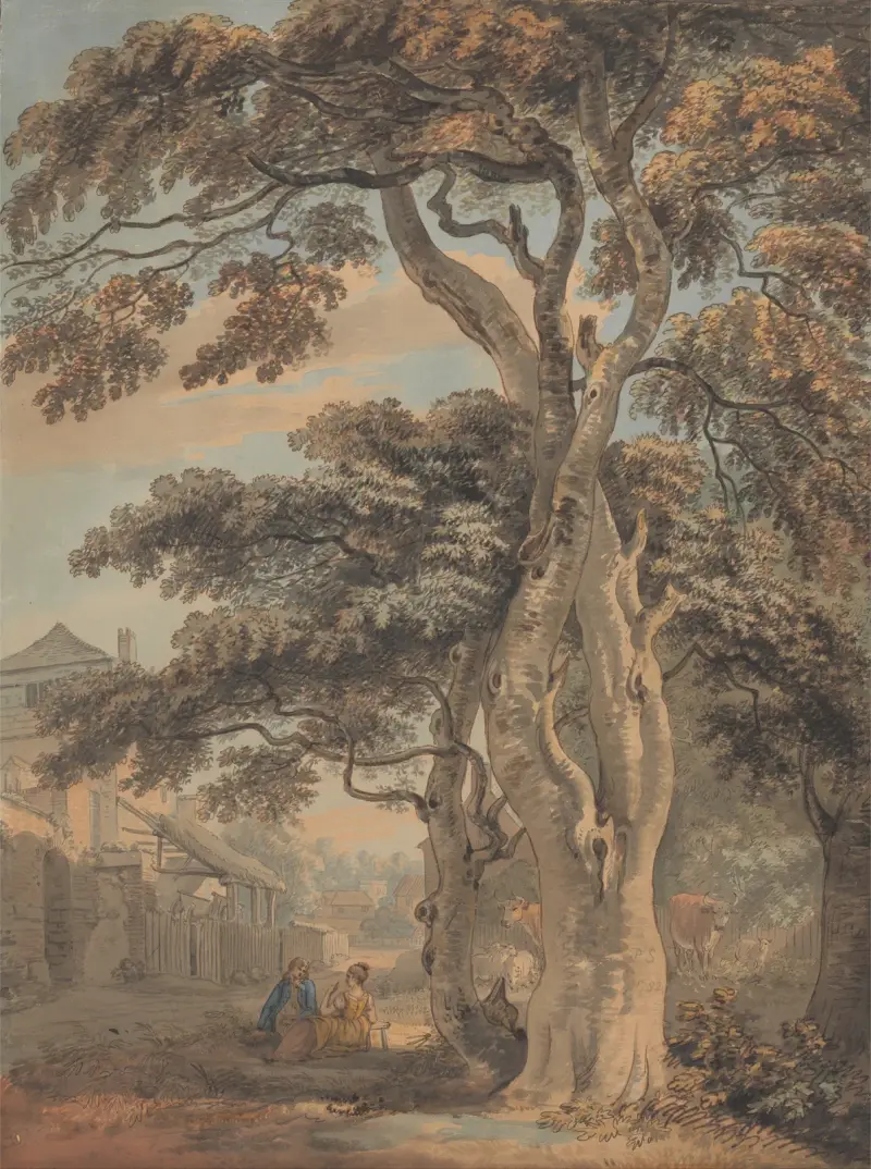 Couple in a Farmyard av Paul Sandby