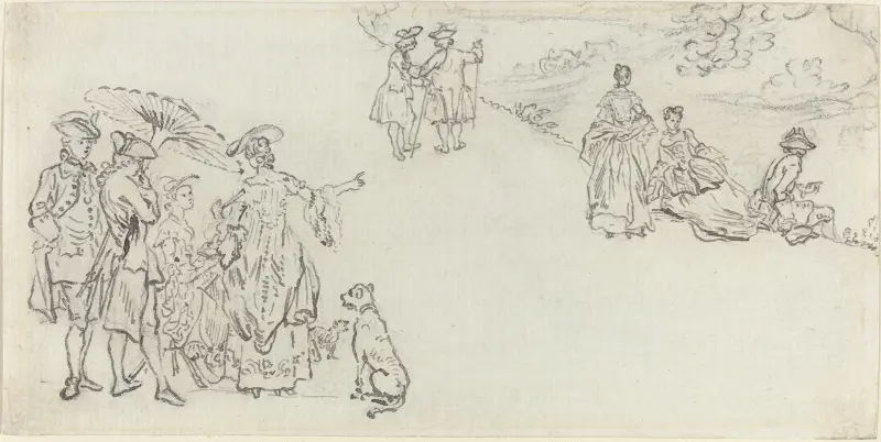 Ladies and Gentlemen in a Country Park av Paul Sandby