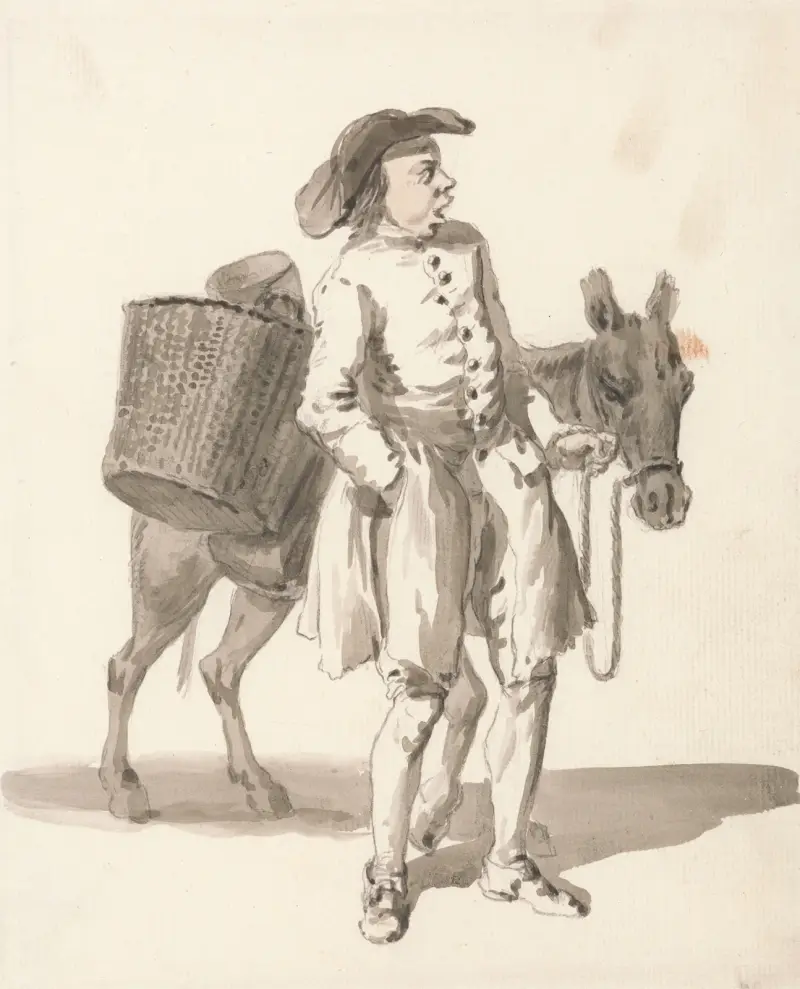 London Cries; Junge mit Esel von Paul Sandby