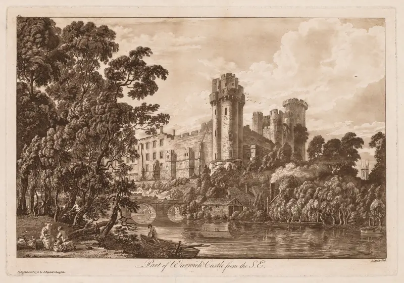 Del av Warwick Castle från sydost av Paul Sandby