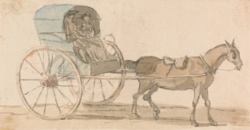 Pony and Hooded Gig av Paul Sandby