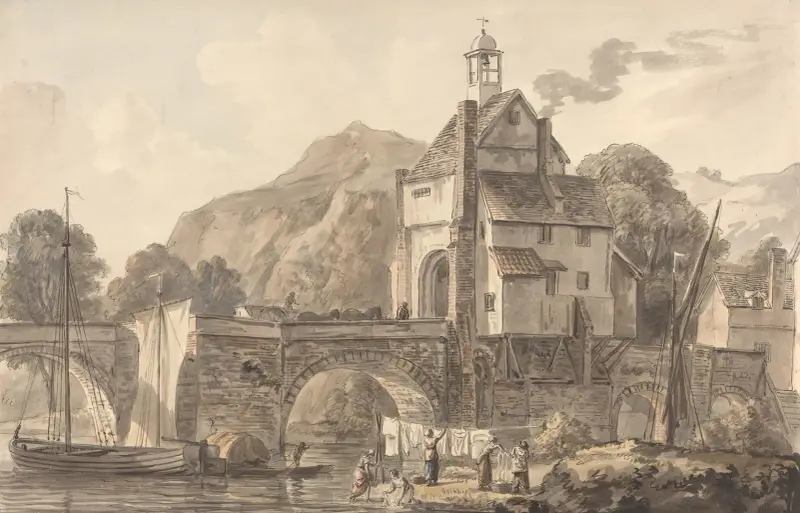 Bron vid Bridgnorth i Shropshire av Paul Sandby