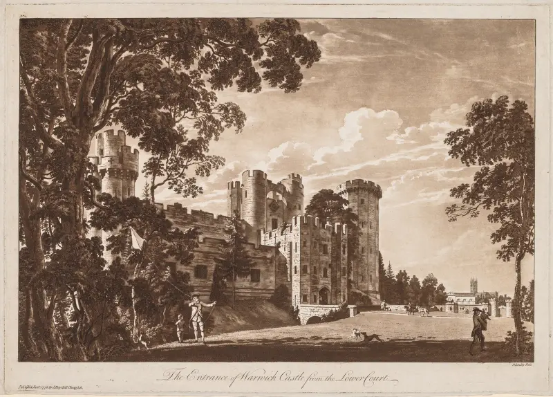 Wejście do zamku Warwick od dolnego dziedzińca, Paul Sandby