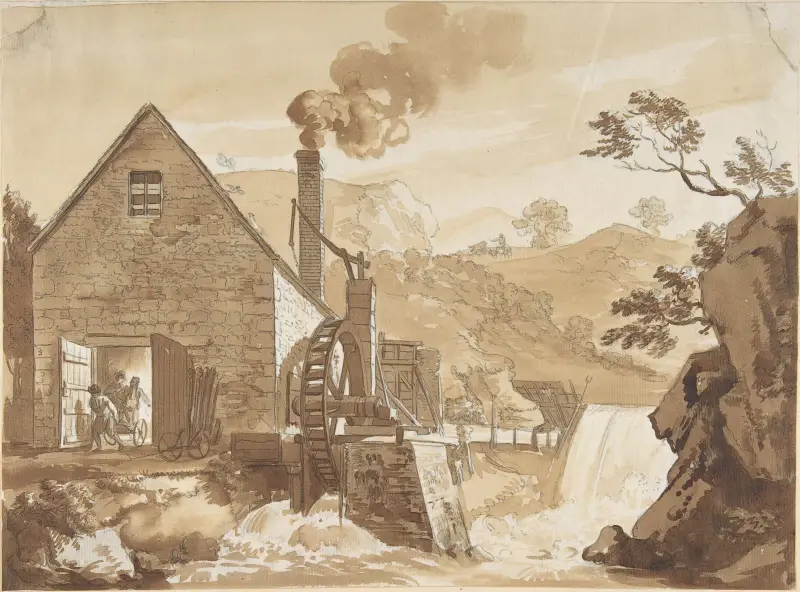 Järnsmidjan mellan Dolgelli och Barmouth, Merioneth Shire av Paul Sandby