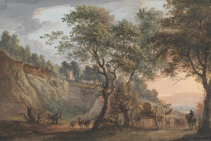 View at Charlton, Kent av Paul Sandby