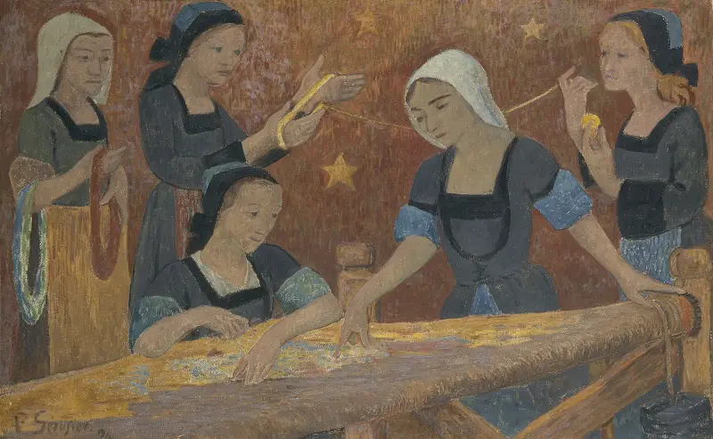 Der Wandteppich (die fünf Weberinnen) von Paul Sérusier