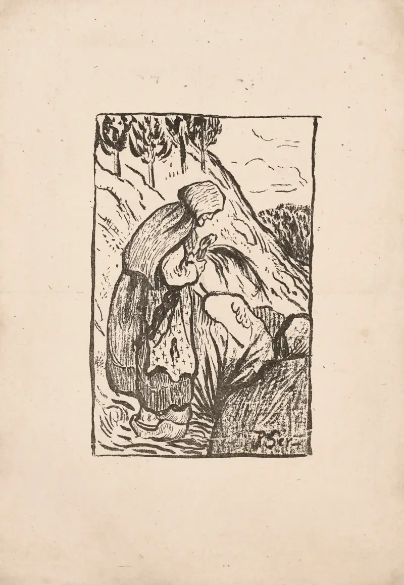 Alte Bretonin auf der Heide von Paul Sérusier
