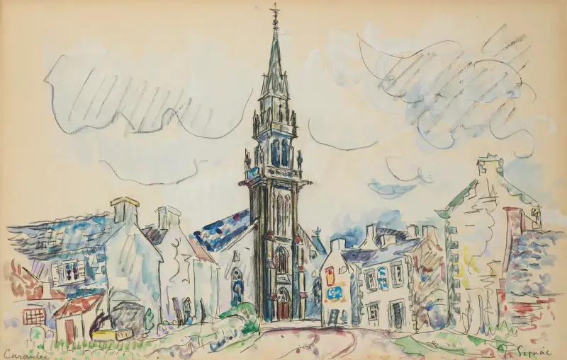 Carantec, kostel, Paul Signac