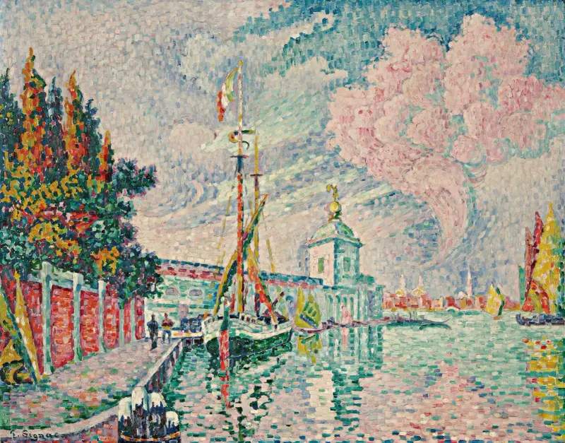 La Dogana, Venise av Paul Signac