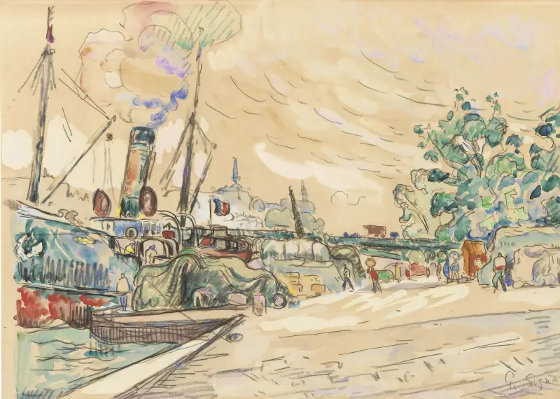 Paris, La Seine au Pont des Saints-Pères av Paul Signac