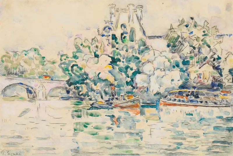Paris, La Seine au Pont-Royal av Paul Signac