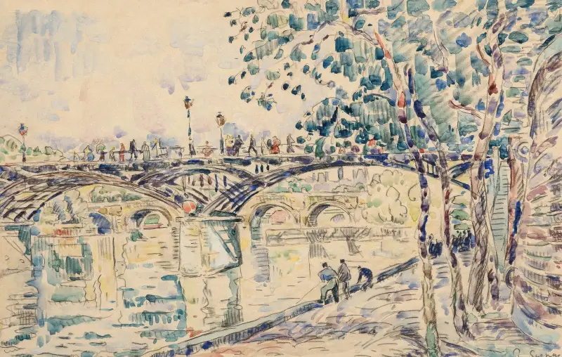 Paris, le Pont des Arts, 1925 av Paul Signac