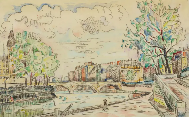 Paris, Le Pont Louis Philippe av Paul Signac
