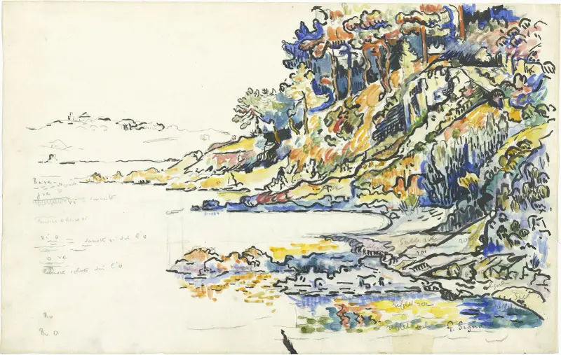 The Calanque at Saint Tropez av Paul Signac