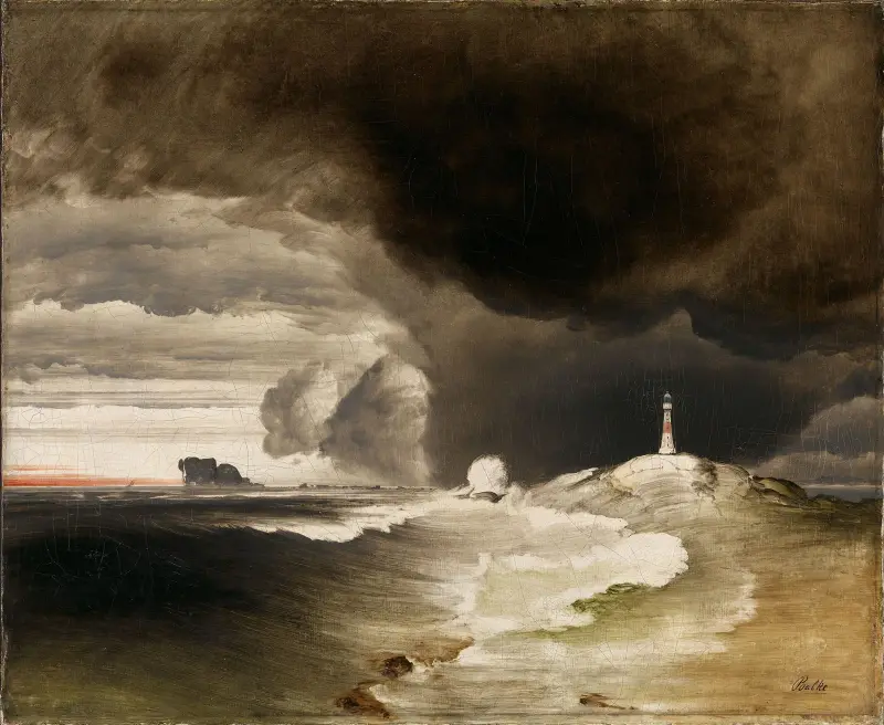 Lighthouse on the Norwegian Coast, 1855 av Peder Balke