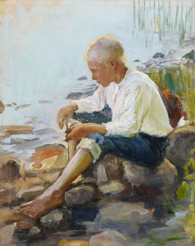 Chlapec na břehu, Pekka Halonen