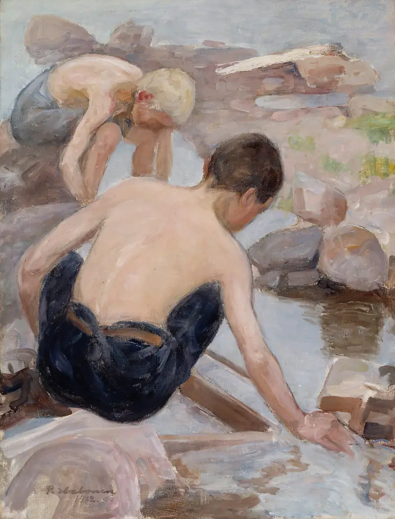 Two Boys On The Shore av Pekka Halonen