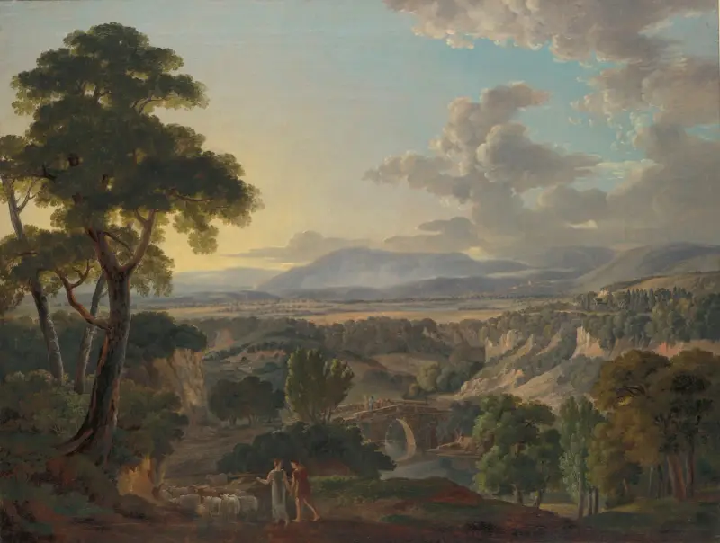 Italská krajina s pastýři, Peter Birmann