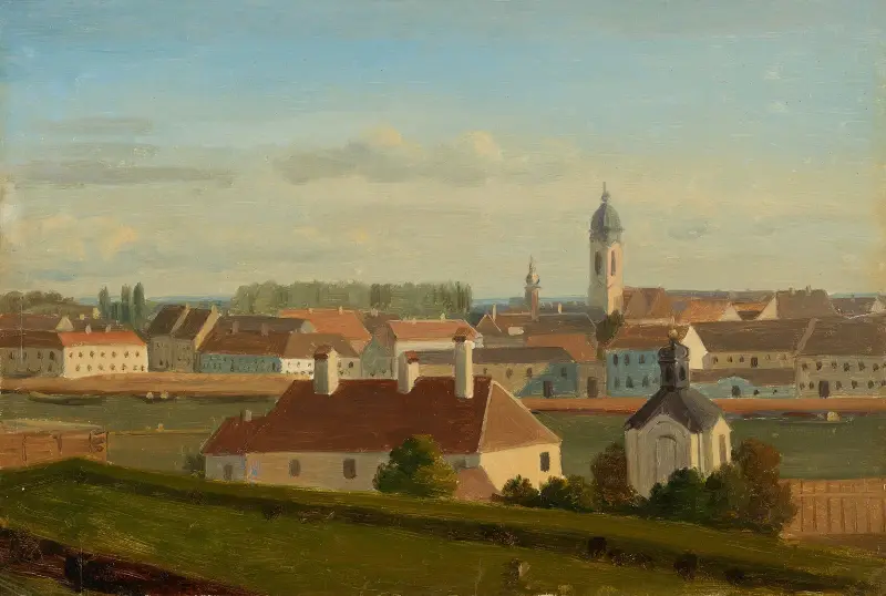 Utsikt över Donaukanalen mot Leopoldstadt av Johann Peter Krafft