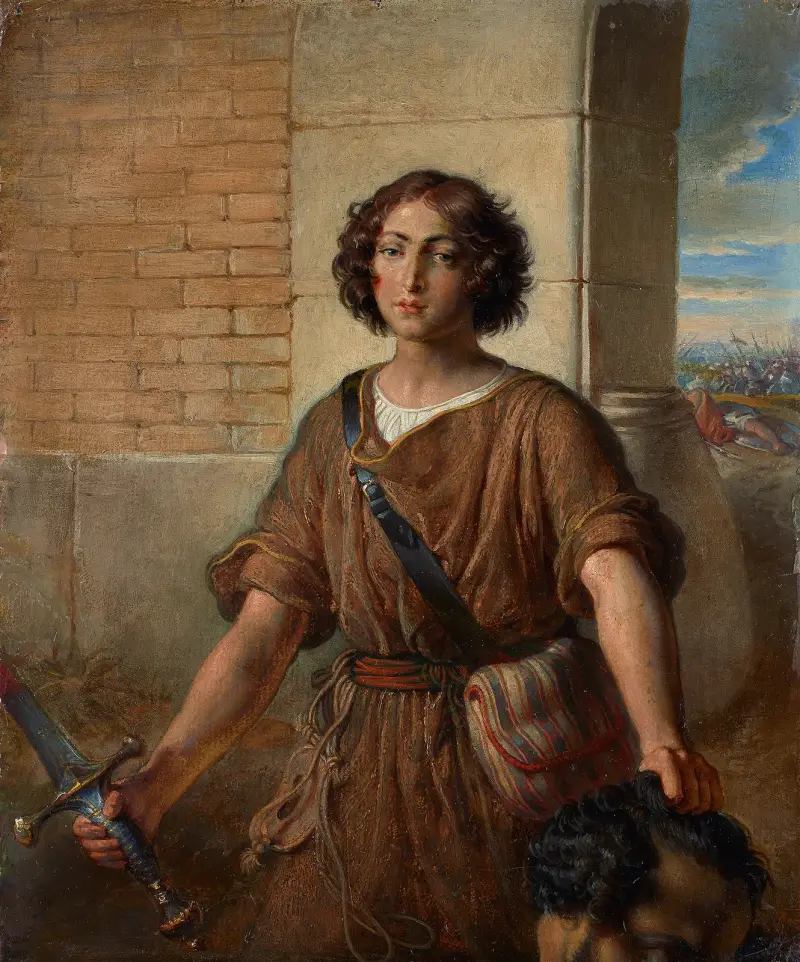 David with the head of Goliath av Johann Peter Krafft