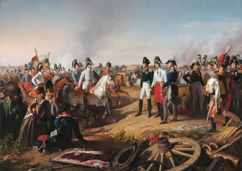 Declaration of victory after the Battle of Leipzig on 18 October 1813 av Johann Peter Krafft