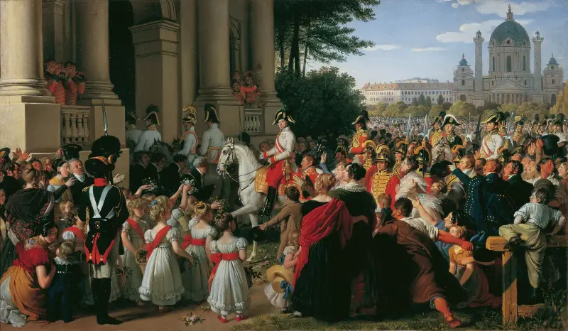 Kejsar Frans I:s intåg i Wien efter freden i Paris den 16 juni 1814 av Johann Peter Krafft