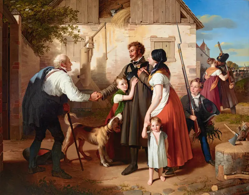 Die Heimkehr des Landwehrmannes, 1820 – nr 1 av Johann Peter Krafft
