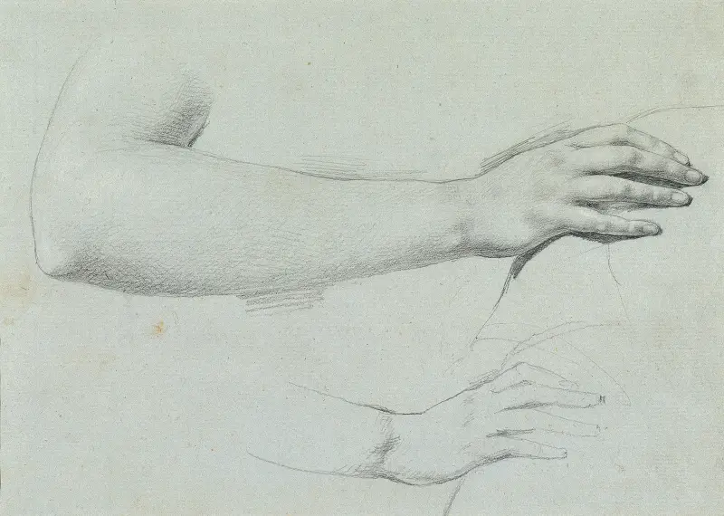 Handstudie till 'Arindal och Daura' av Johann Peter Krafft