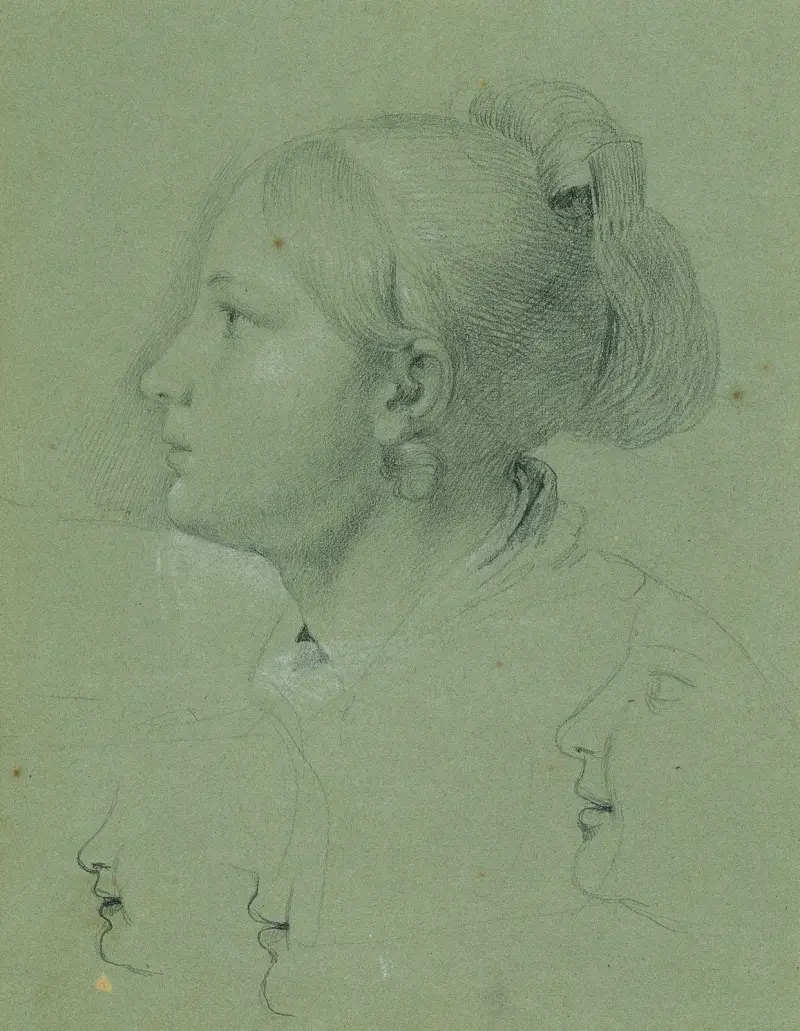Flicks huvud (Studie till 'Hemkomsten av lantvärnet', 1817) av Johann Peter Krafft