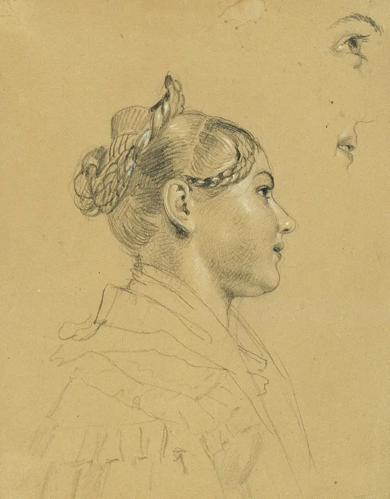 Mädchenstudie zu ‚Rückkehr des Kaisers Franz aus Pressburg‘ von Johann Peter Krafft