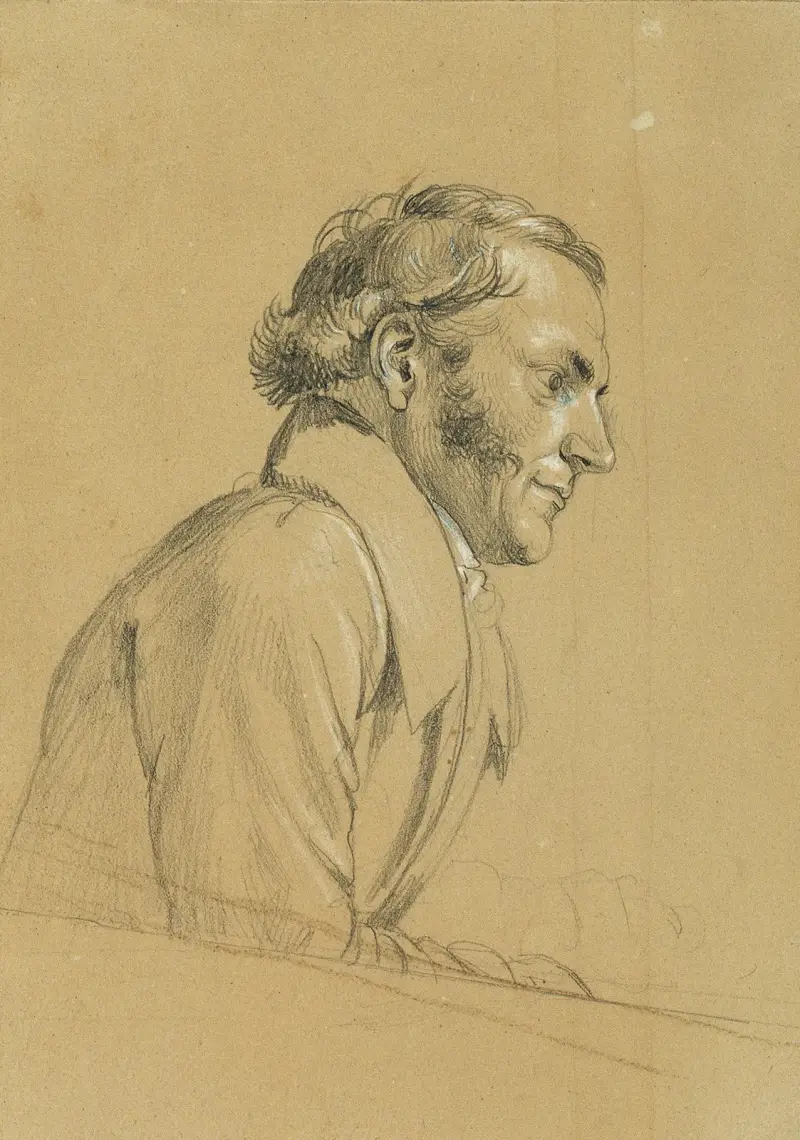 Manlig studie till ’Kejsar Frans återkomst från Pressburg’ av Johann Peter Krafft