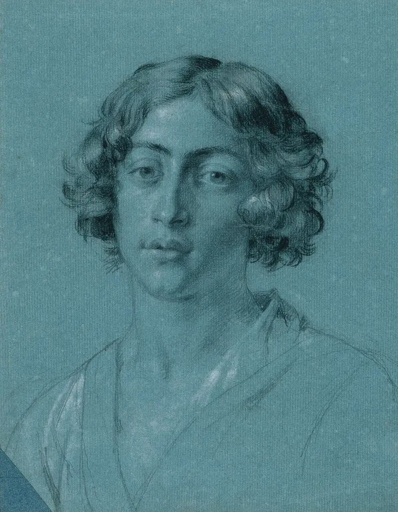 Porträttstudie till 'David med Goljats huvud' av Johann Peter Krafft