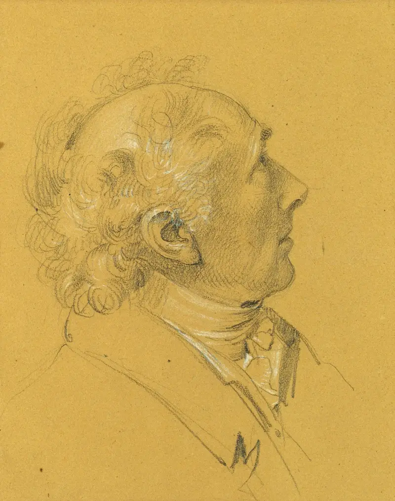 Porträtstudie zur „Ausfahrt des Kaiserpaares nach einer schweren Krankheit des Kaisers Franz I.“ von Johann Peter Krafft