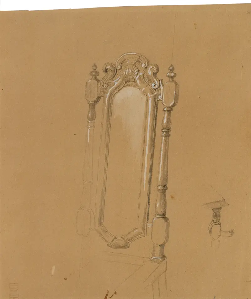Studie av en karmstol av Johann Peter Krafft