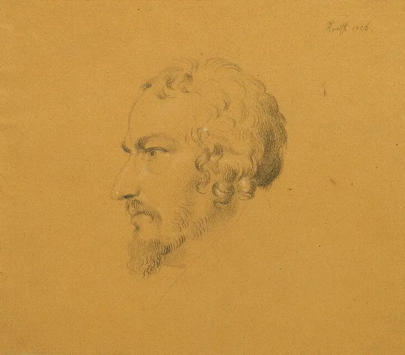 Studie eines bärtigen Mannes von Johann Peter Krafft