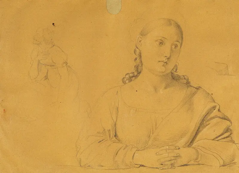 Studie av en flicka av Johann Peter Krafft