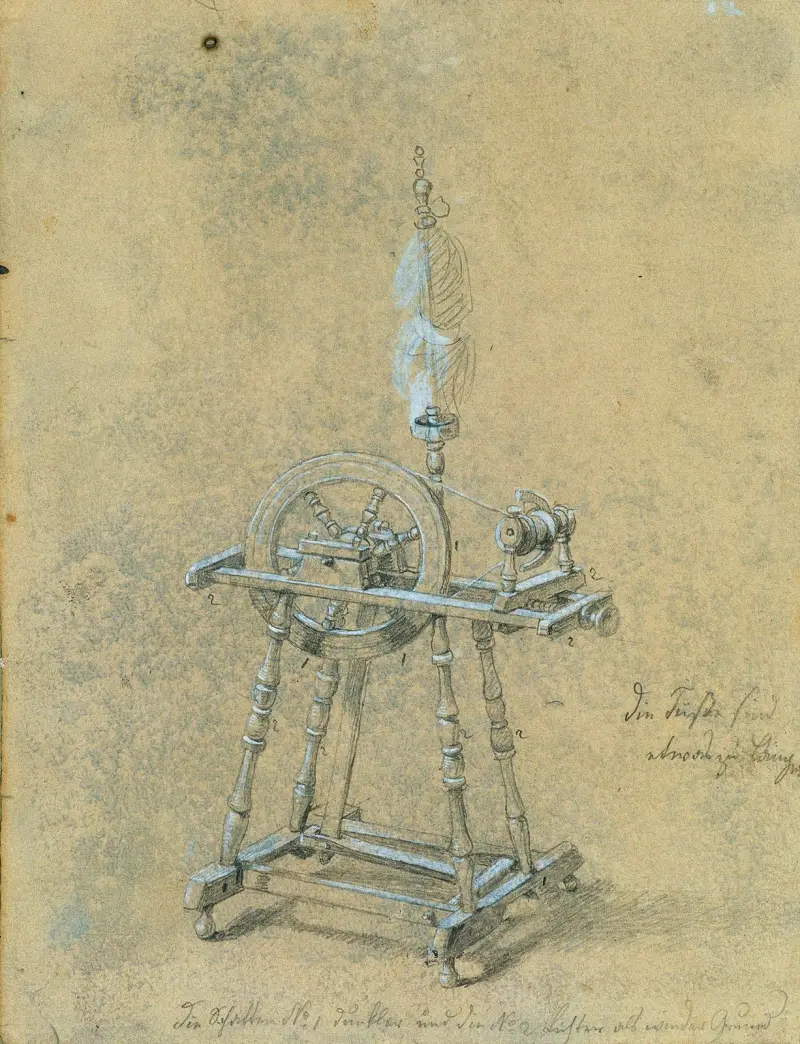 Studie eines Spinnrockens, Johann Peter Krafft