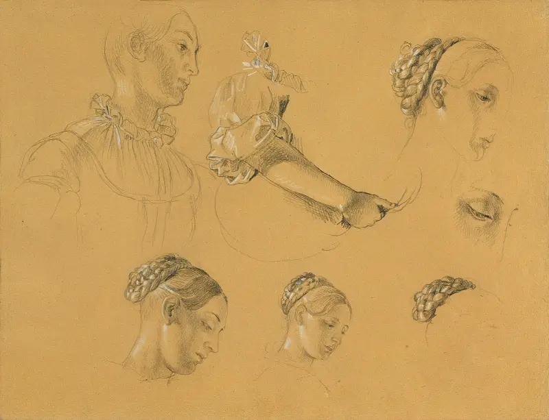 Studie till 'Hermann och Dorothea i vingården' av Johann Peter Krafft