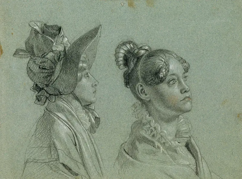 Dvě ženské studie k „Rückkehr des Kaisers Franz aus Pressburg“, Johann Peter Krafft